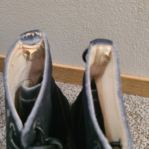 Dolce Vita Bardot Charcoal Gray Velvet Lace Up Combat Boots - Picture 12 of 12